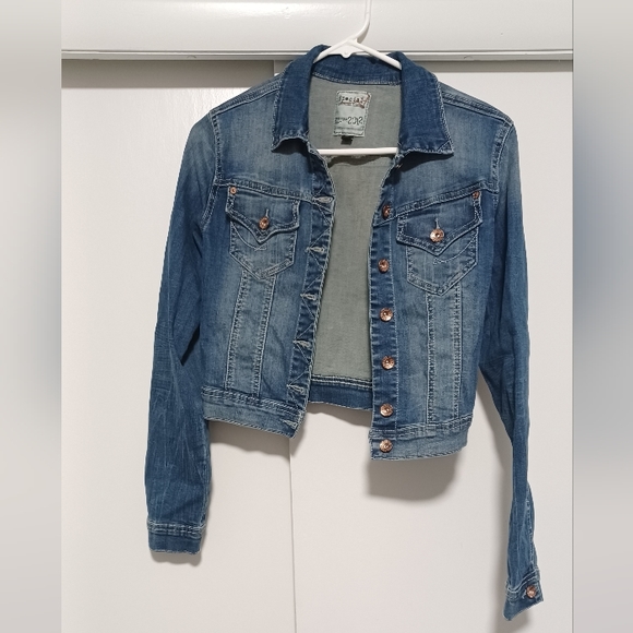 Cropped Jean/Denim-Like Jacket - Picture 1 of 3
